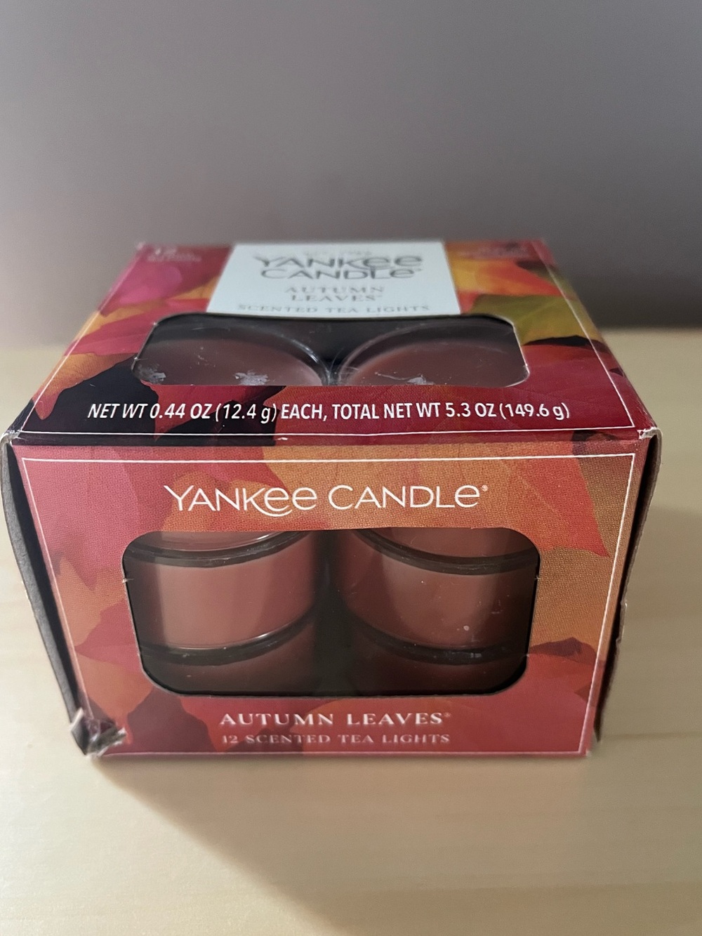 Yankee Candle Autumn Leaves Tea Light Candles 12 Per Box New